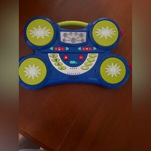Kids Electronic Drum Toy - Blue and Lime Learning Drum
